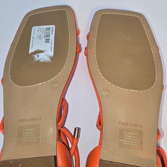 Vince Camuto Alminda Orange Sandal Toe Ring Strappy Tie Gladiator 9.5 - Picture 5 of 10